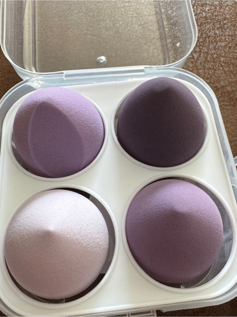 Soft Dome Makeup Sponge Set - Pastel Pink & Lavender - Picture 4 of 7